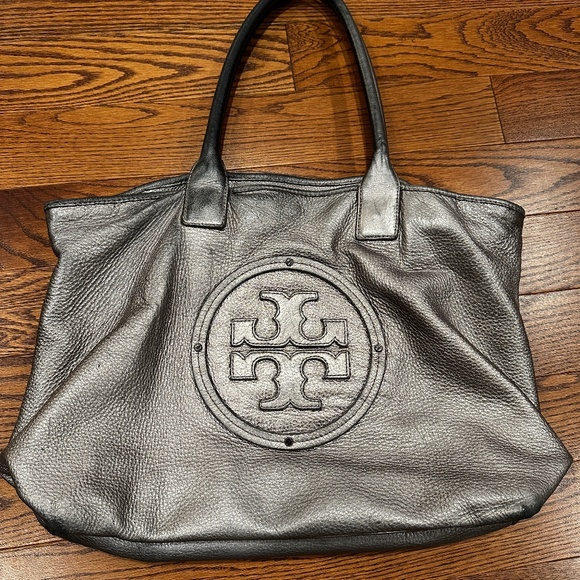 Tory Burch Handbags - Tory Burch Platinum Pebbled Leather Tote